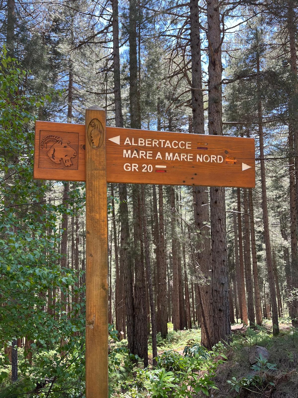 A sign post along Corsica's Mare a Mare Nord trail